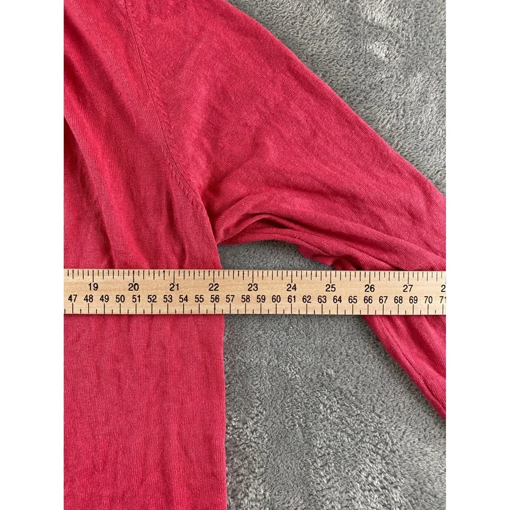 In Cashmere Womens Pink Open Front Shawl Collar Cardigan 3/4 Sleeve XL Soft Knit